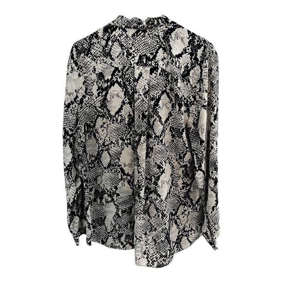HERITAGE SNAKE PRINT BLOUSE with BOW size Large - Picture 4 of 5